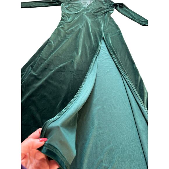 Lulus Green Velvet Gown - Size XL - Picture 9 of 11